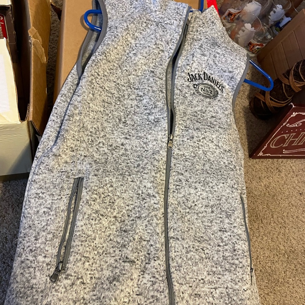 Jack Daniel's Heathered Zip-Up Vest with No. 7 Logo